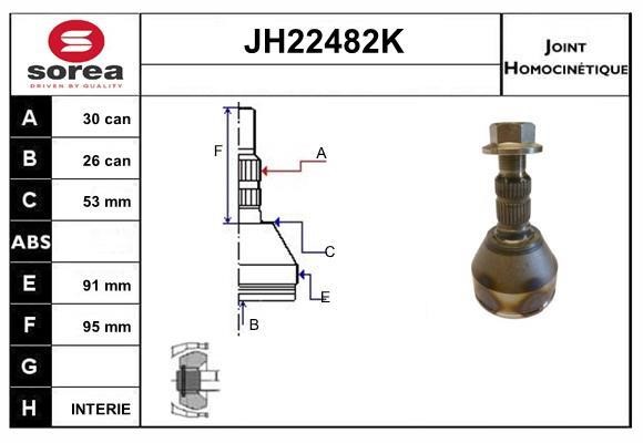 SNRA JH22482K CV joint JH22482K
