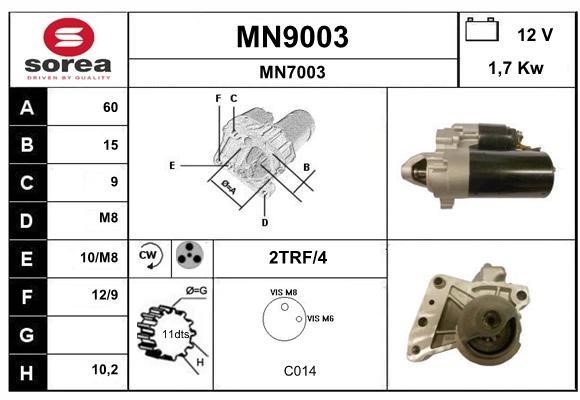 SNRA MN9003 Starter MN9003