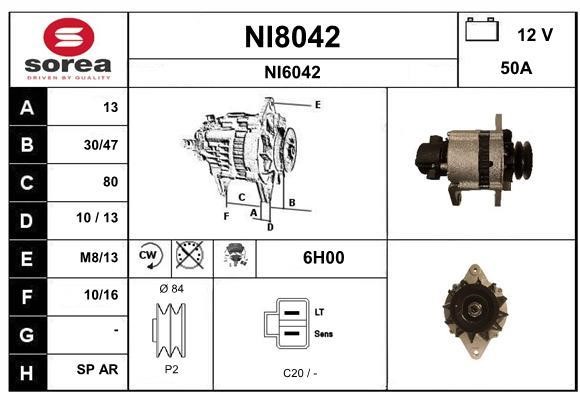 SNRA NI8042 Alternator NI8042