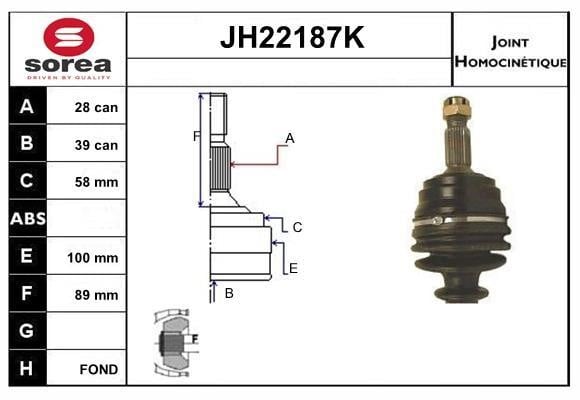 SNRA JH22187K CV joint JH22187K