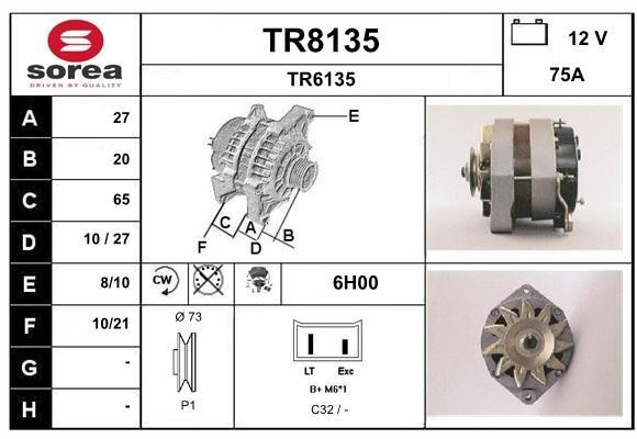 SNRA TR8135 Alternator TR8135