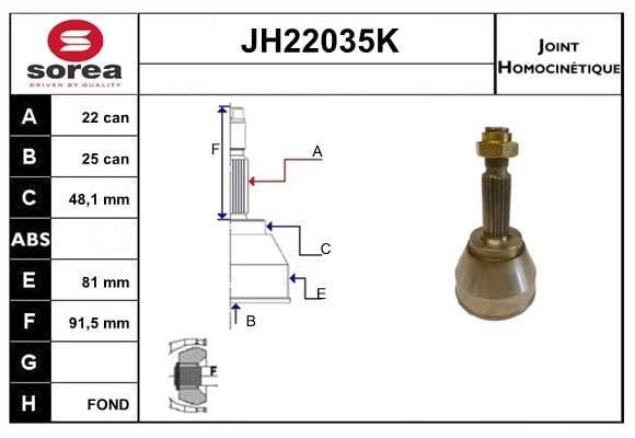 SNRA JH22035K CV joint JH22035K