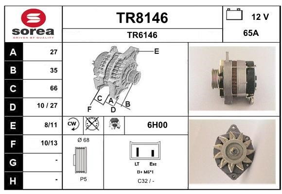 SNRA TR8146 Alternator TR8146