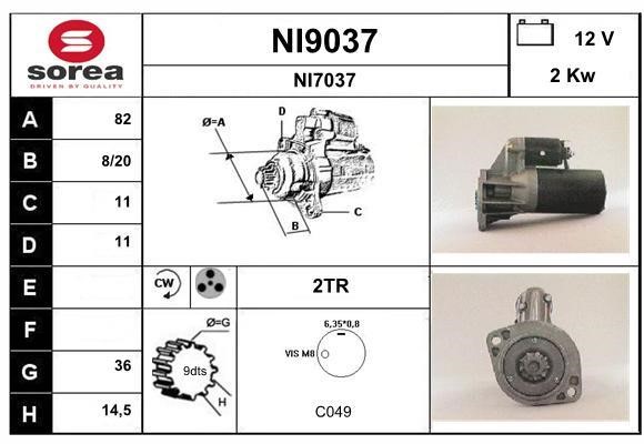 SNRA NI9037 Starter NI9037