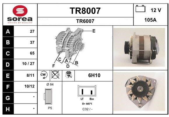 SNRA TR8007 Alternator TR8007