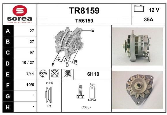 SNRA TR8159 Alternator TR8159