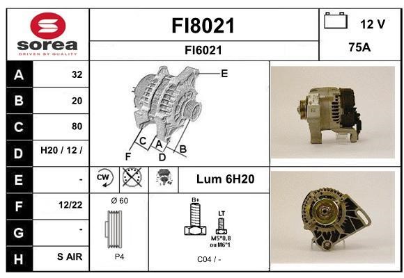 SNRA FI8021 Alternator FI8021