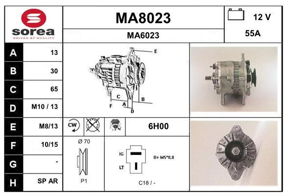 SNRA MA8023 Alternator MA8023