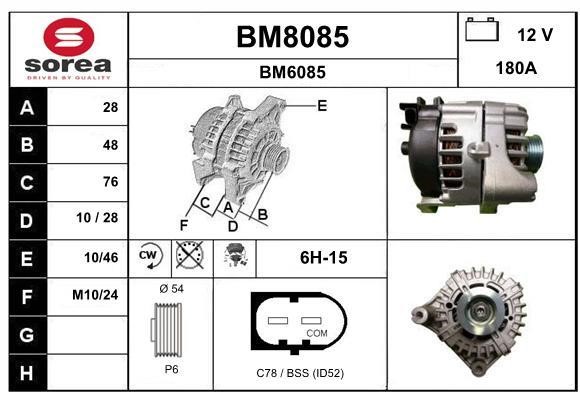 SNRA BM8085 Alternator BM8085