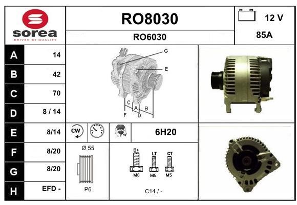 SNRA RO8030 Alternator RO8030