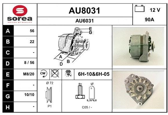 SNRA AU8031 Alternator AU8031