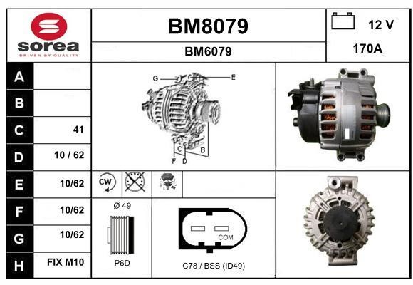 SNRA BM8079 Alternator BM8079