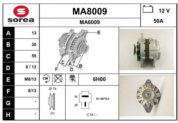 SNRA MA8009 Alternator MA8009