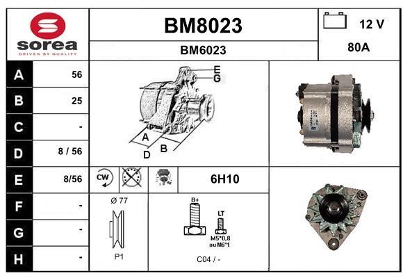SNRA BM8023 Alternator BM8023