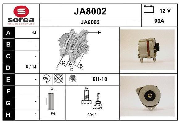 SNRA JA8002 Alternator JA8002