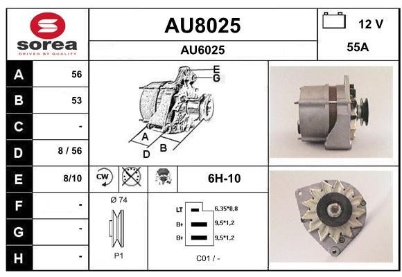 SNRA AU8025 Alternator AU8025