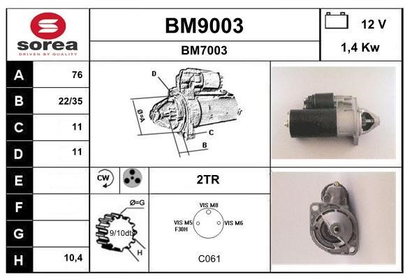 SNRA BM9003 Starter BM9003