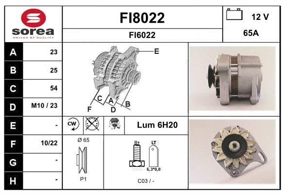 SNRA FI8022 Alternator FI8022