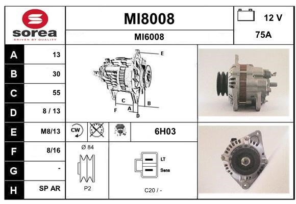 SNRA MI8008 Alternator MI8008