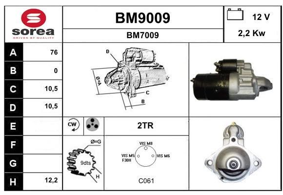 SNRA BM9009 Starter BM9009