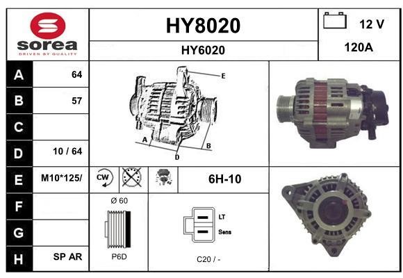 SNRA HY8020 Alternator HY8020