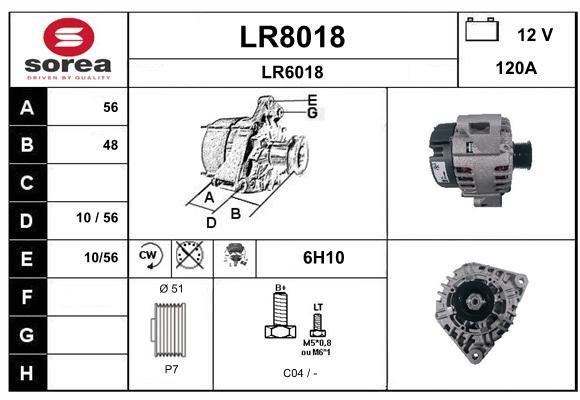 SNRA LR8018 Alternator LR8018