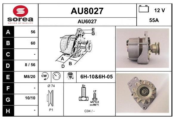SNRA AU8027 Alternator AU8027