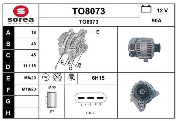 SNRA TO8073 Alternator TO8073