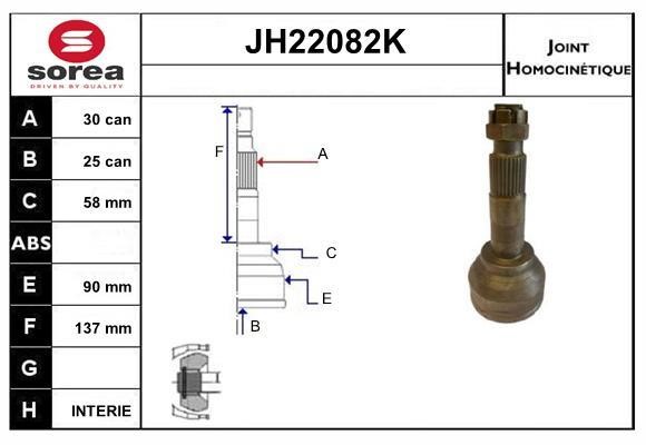 SNRA JH22082K CV joint JH22082K