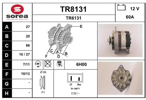 SNRA TR8131 Alternator TR8131