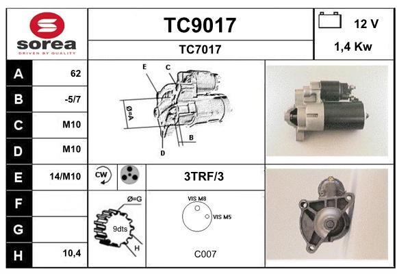 SNRA TC9017 Starter TC9017