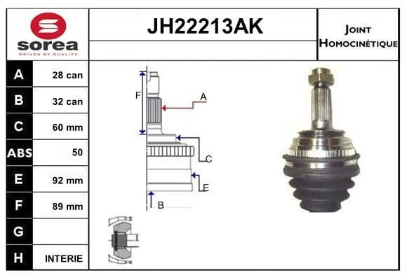 SNRA JH22213AK CV joint JH22213AK