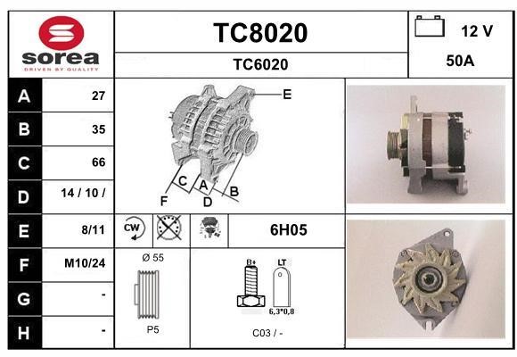 SNRA TC8020 Alternator TC8020