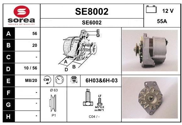 SNRA SE8002 Alternator SE8002