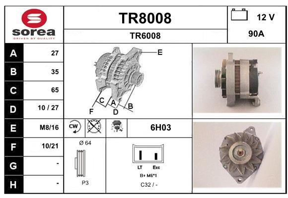 SNRA TR8008 Alternator TR8008