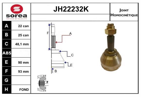SNRA JH22232K CV joint JH22232K