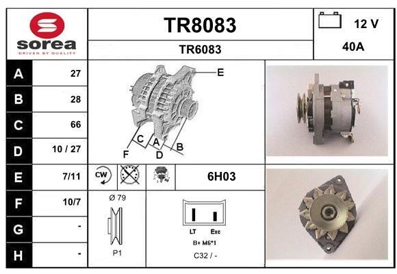SNRA TR8083 Alternator TR8083