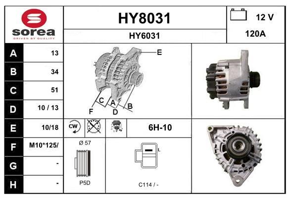 SNRA HY8031 Alternator HY8031