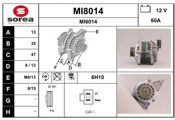 SNRA MI8014 Alternator MI8014