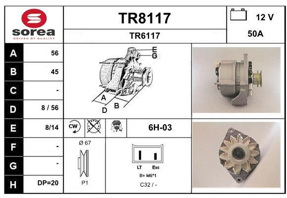 SNRA TR8117 Alternator TR8117