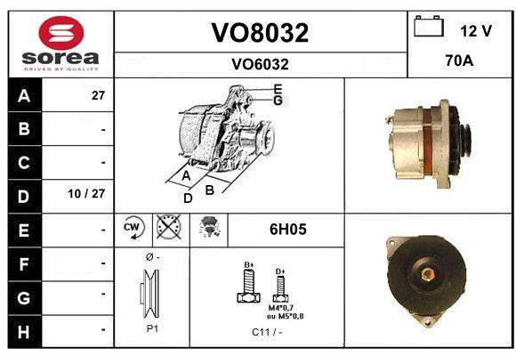 SNRA VO8032 Alternator VO8032