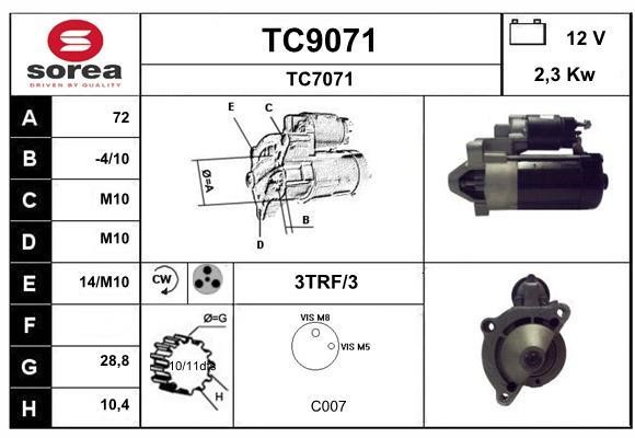 SNRA TC9071 Starter TC9071