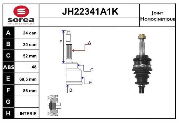 SNRA JH22341A1K Joint Kit, drive shaft JH22341A1K