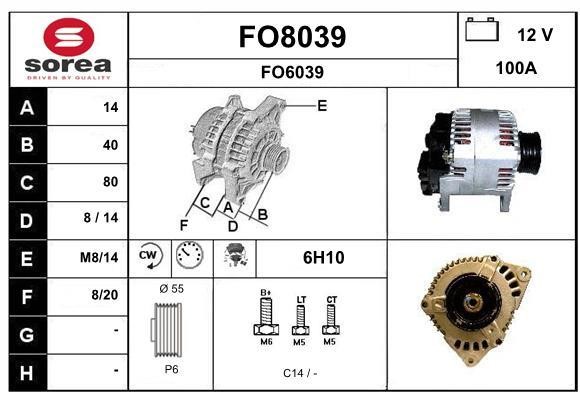 SNRA FO8039 Alternator FO8039