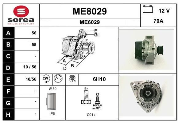 SNRA ME8029 Alternator ME8029
