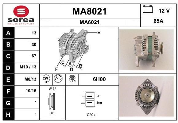 SNRA MA8021 Alternator MA8021