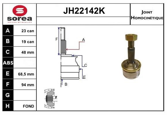 SNRA JH22142K CV joint JH22142K