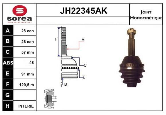 SNRA JH22345AK CV joint JH22345AK