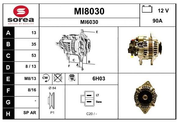 SNRA MI8030 Alternator MI8030