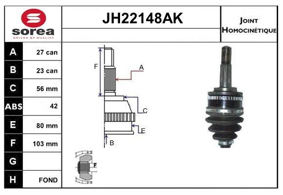 SNRA JH22148AK CV joint JH22148AK